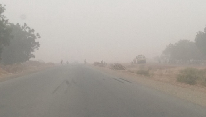 Visibility will also be affected slightly due to the suspension of dust particles in the air.