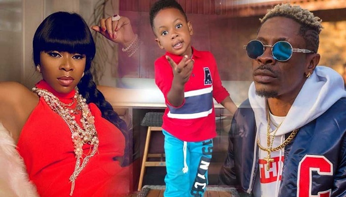 Michy  and Shatta Wale with their son