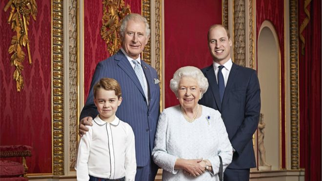 The Queen, Prince Charles, Prince William and Prince George