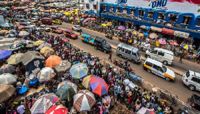 Aerial view of the Kumasi Central Market