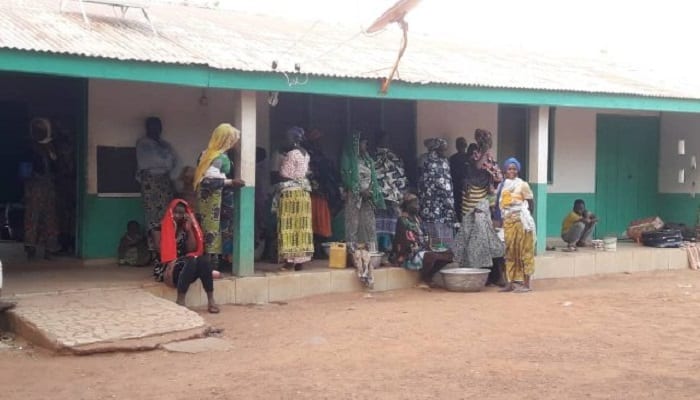 Some women and children seeking shelter at the Gushegu Health Center