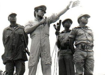 Flt. Lt. Jerry John Rawlings, joined other junior ranks of the Ghana Armed Forces to stage a coup