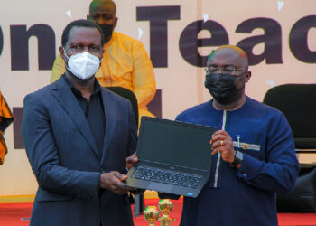 VP Bawumia with education Minister at the Teachers laptop launch in Accra