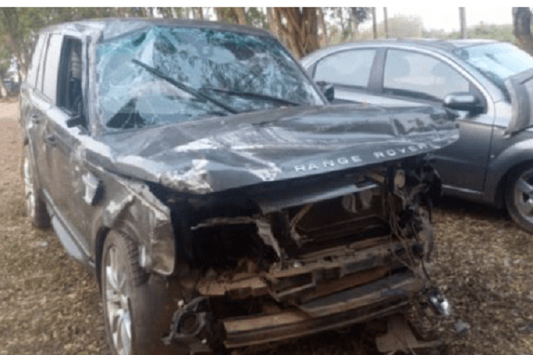 The disfigured Range Rover of Berekum East MP after the accident