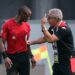 Tunisia coach confronts referee after error