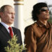Vladimir Putin and late Muammar Gaddafi