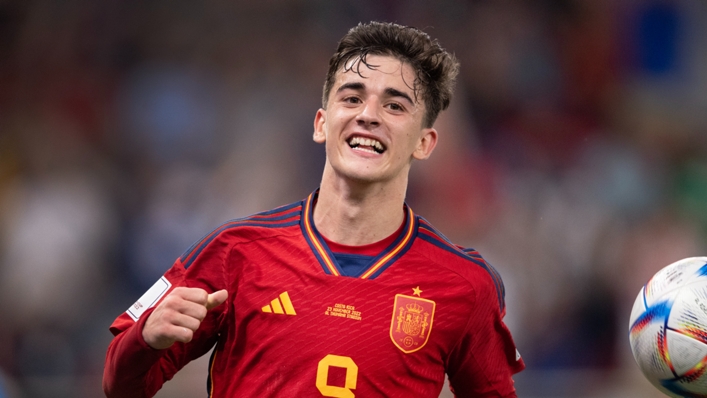 Gavi scored the fifth of seven goals for Spain against Costa Rica in their 2022 World Cup opener