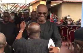 Kennedy Agyapong all smiles as he greets Bawumia at the funeral
