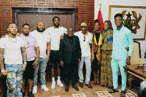 Akufo-Addo meets Meek Mill and his team