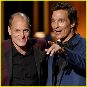 LOS ANGELES, CA - AUGUST 25:  Actors Woody Harrelson (L) and Matthew McConaughey speak onstage at the 66th Annual Primetime Emmy Awards held at Nokia Theatre L.A. Live on August 25, 2014 in Los Angeles, California.  (Photo by Kevin Winter/Getty Images)