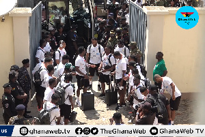 The Black Stars players when they arrived at the stadium