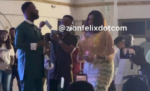 Nayas spotted on stage during Ernest Opoku's performance