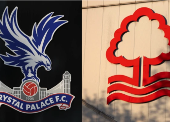 Crystal Palace and Nottingham Forest's club badges / Visionhaus | Marc Atkins / Getty Images