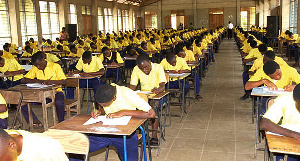 Some students sitting for their BECE