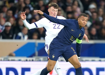 France’s Kylian Mbappe (right) shines against Scotland (Adam Davy/PA)