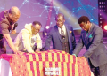 From Left: Rev. Dr Stephen Yenusom Wengam, Rev. Dr Kwadwo Boateng Bempah, Bishop Eddy Addy and Bishop Boniface Keelson praying over the book to unveil it
