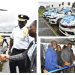 A collage of some of the scenes from the airport when Ibrahim Mahama arrived in Liberia